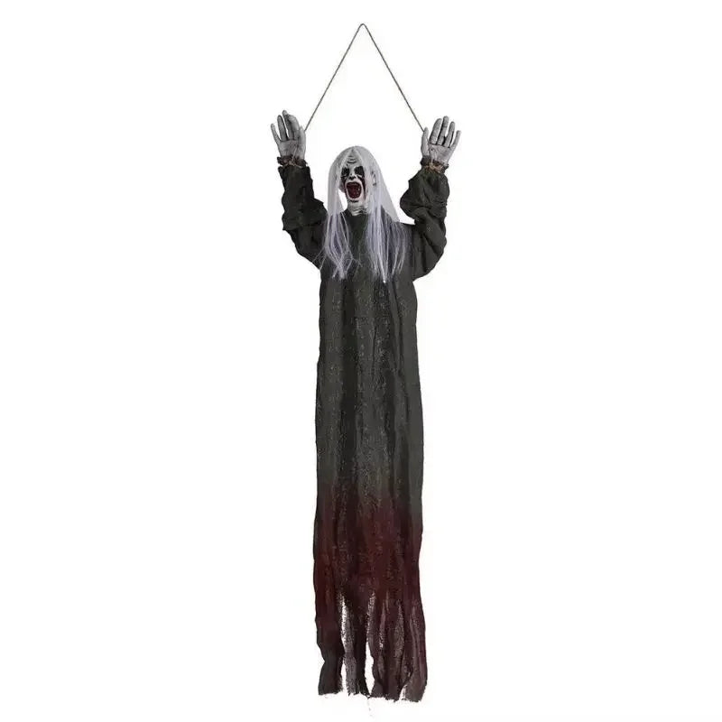 Halloween Spirit Face Decorations Halloween Decoration Hanging Ghost Crawling Ghost Long Hair Ghost Horror Party Haunted House