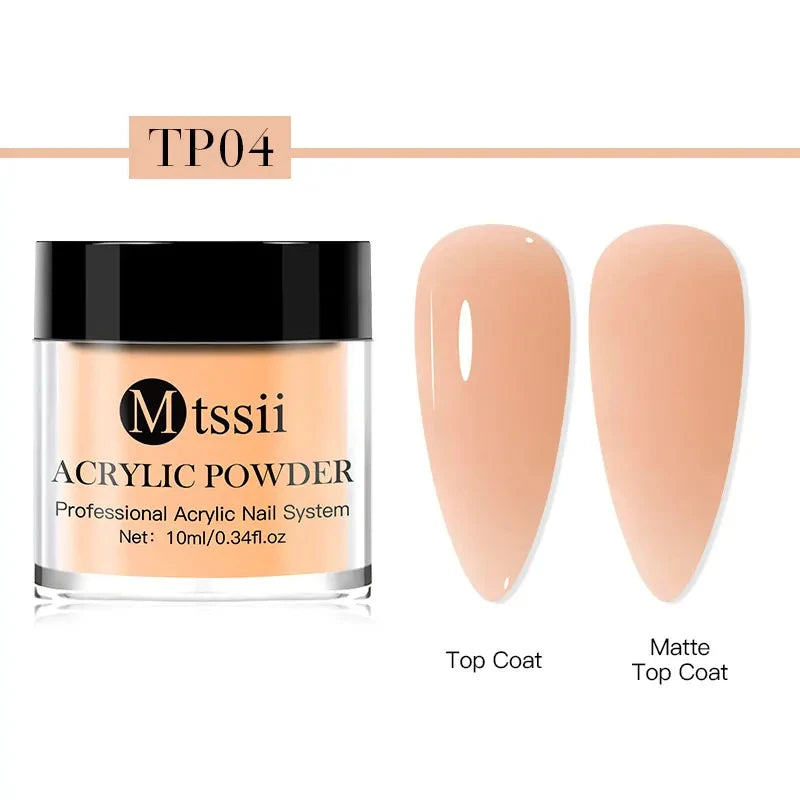 Mtssii 10g Acrylic Powder Pink Clear White Acrylic Nails Professional Polymer For Nail Extension No Need Lamp Cure Nail Supplies