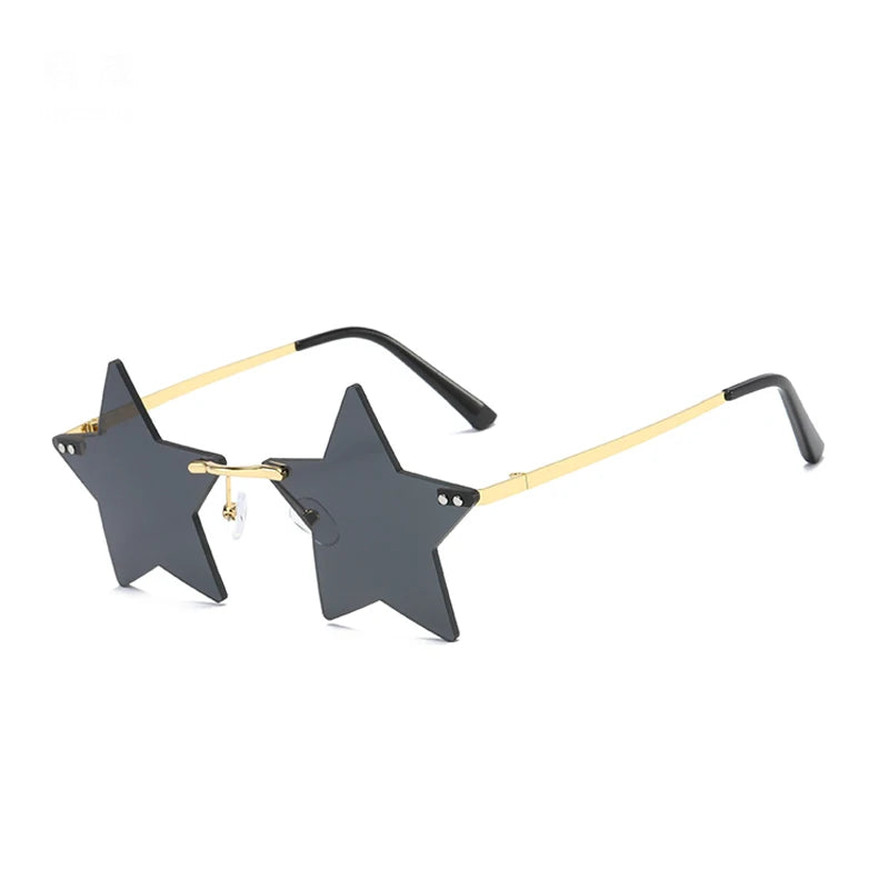 Star Shape Sun Glasses Funny Pentagram Eyewear Eyeglasses Christmas Decoration Party Glasses Rimless Sunglasses