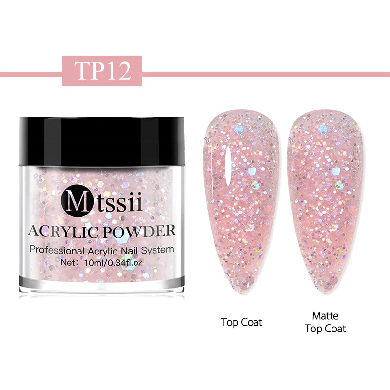 Mtssii 10g Acrylic Powder Pink Clear White Acrylic Nails Professional Polymer For Nail Extension No Need Lamp Cure Nail Supplies