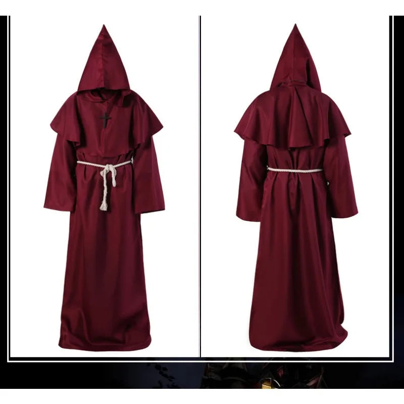 New Halloween Men Medieval Monk Robes Monk Costumes Wizard Costumes Priest Costumes Cosplay Anime Cosplay