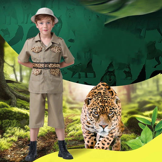 Jungle Explorer Cosplay Costume for Children Wildlife Ranger Performance Clothes Halloween Christmas Carnival Party Costumes