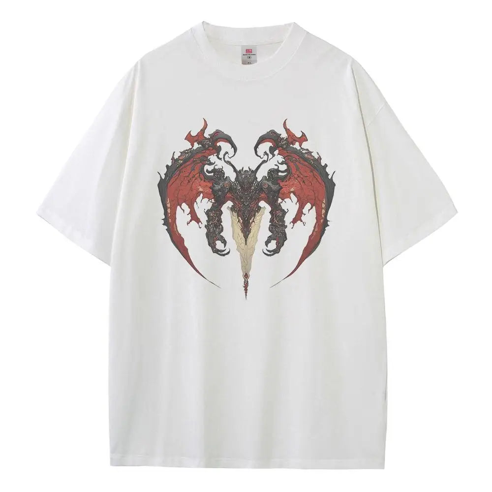 Cool print monster heavy comfort drop shoulder mens Womens T shirt cool pure cotton baggy shirt