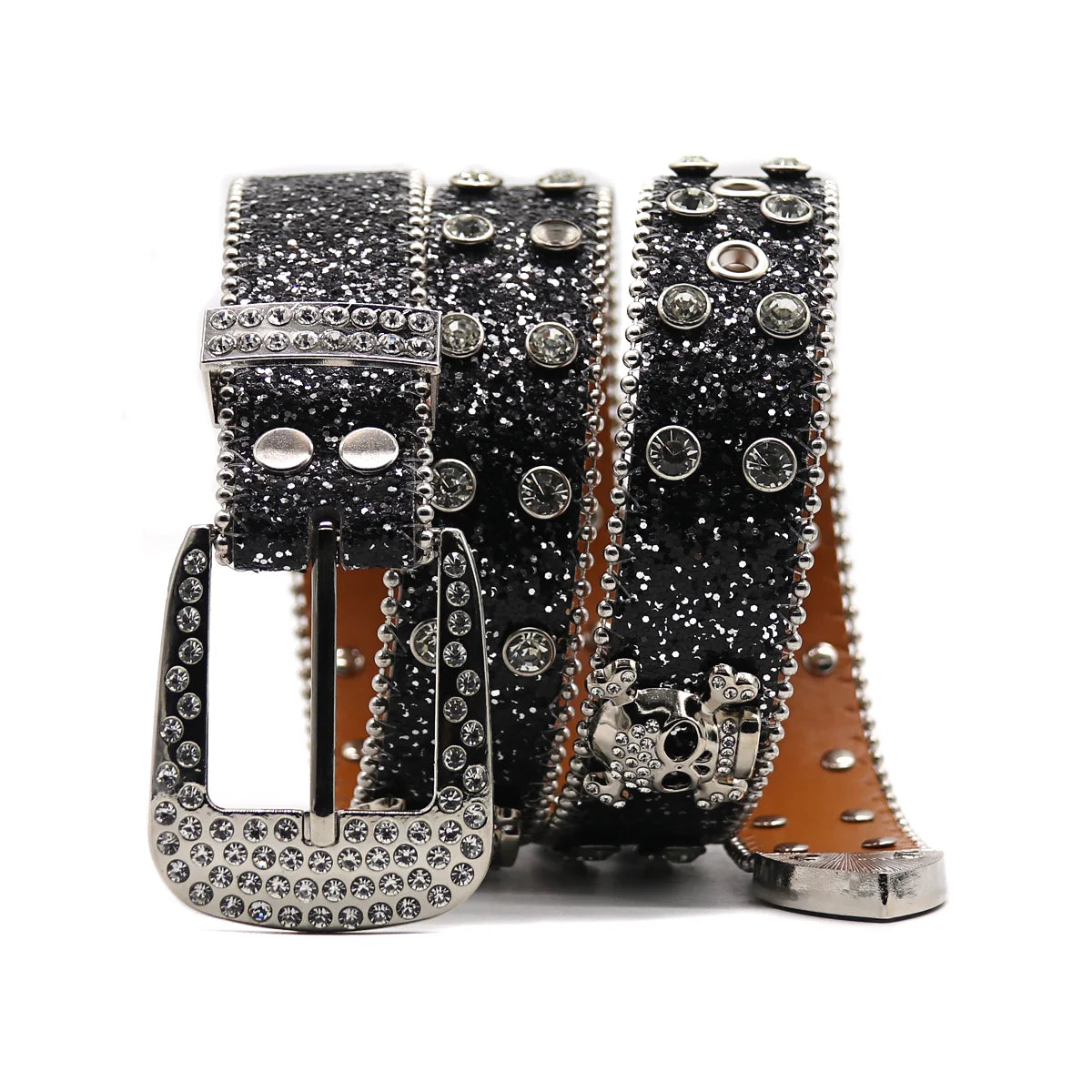 3.3CM Punk Rock Crystal Studded Belt Men Women Western Cowboy With Diamond Bing Bing Rhinestone Belt Disco E Girls For Jeans