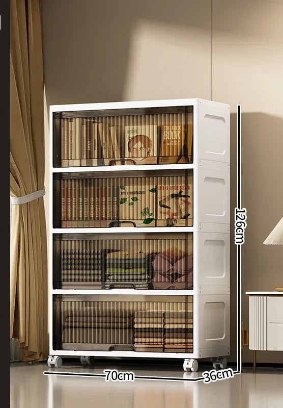 Flip Storage Cabinet Living Room Snack Storage Rack Bedroom Multi-Layer Storage Shelf Multi-Functional Storage Bins Shoe Boxes