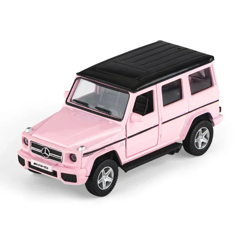 1:36 Pink Benz Diecast Alloy Model Car Children Lighting and Music Simulation Car Collection Model Presents A Girl Toy Gift F415