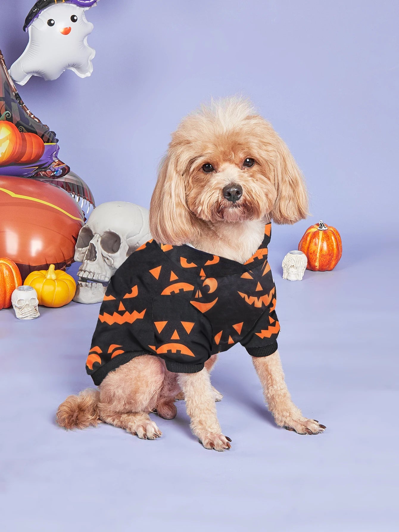 Halloween Pets Hooded Winter Warm Dog Sweatshirt Costume Pumpkin Puppy Hoodies Lightweight Doggies Clothes Apparel