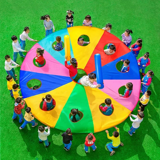 Multi Person Interaction Outdoor Toy Whack-a-mole Rainbow Umbrella Parachute Game Rainbow Umbrella Parachute Children Toys