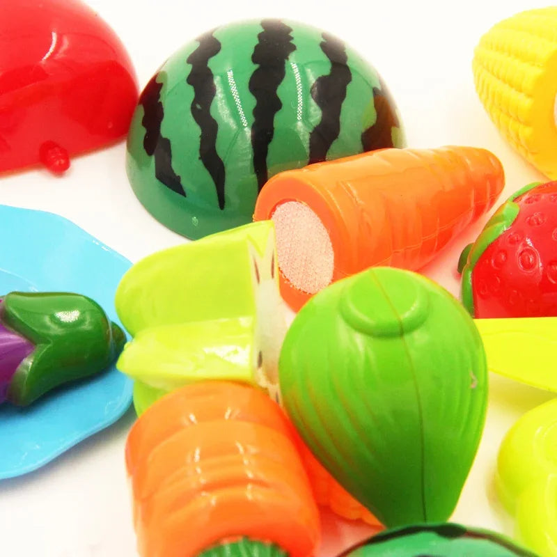 Drop Shipping 10PC /Set Plastic Kitchen Toy Fruit Vegetable Cutting Kids Pretend Play Toy Educational Cook Cosplay Kitchen Toys