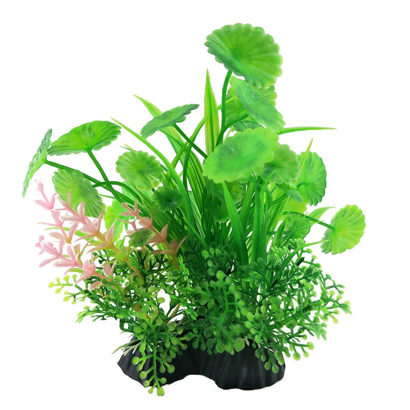 12 Kinds Artificial Aquarium Decor Plants Water Weeds Ornament Aquatic Plant Fish Tank Grass Decoration Accessories 14cm