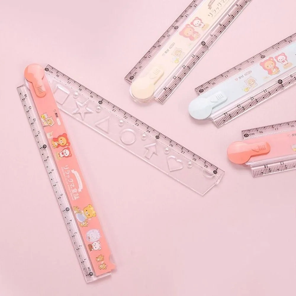 New 30cm Transparent Ruler New Multifunctional School Supplies Graduated Scale Measuring Tools Folding Grid Ruler