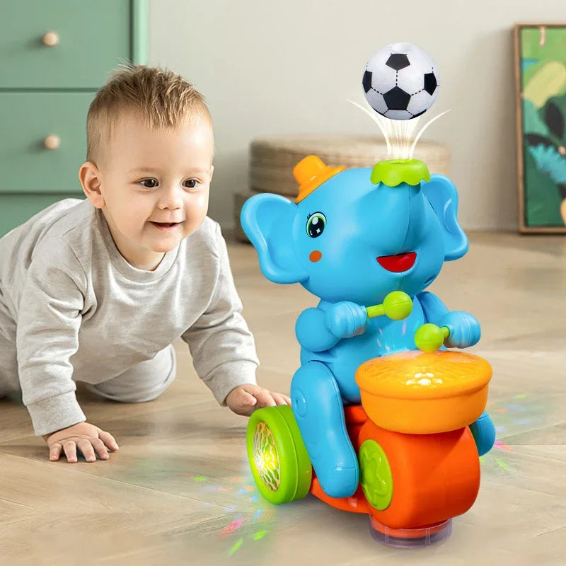 Children's Toys Electric Ball Blowing and Drumming, Small Elephant Universal Vehicle, Floating Ball Automatic Obstacle Avoidance