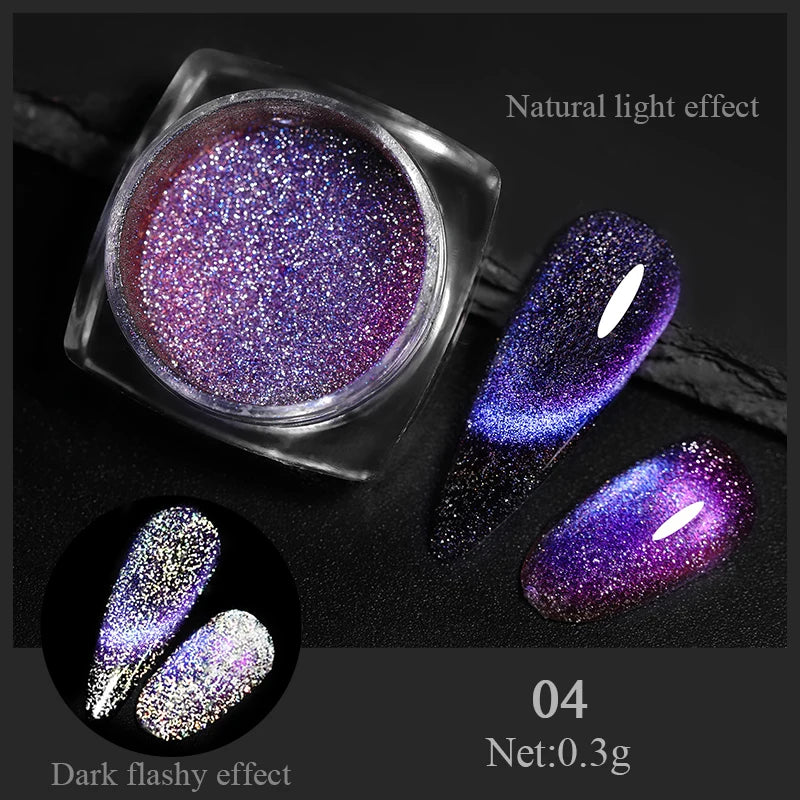 Aurora Pearl Nude Pink White Nails Glitter Dust Chrome Moonlight White Rubbing on Powder Shell Mirror Pigment Nail Art Supplies