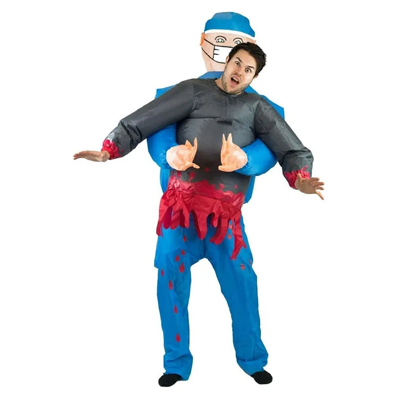 Adults Scary Doctor/Surgeon Inflatable Costume Halloween Carnival Tricky Cosplay Costume Props Fancy Dress Stage Shows Apparel