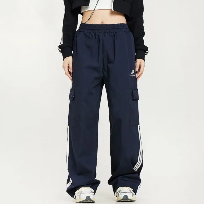 Harajuku Oversize Jogging Sweatpants Women Streetwear Vintage Hip Hop Drawstring Elastic Waist Straight Casual Sports Trousers