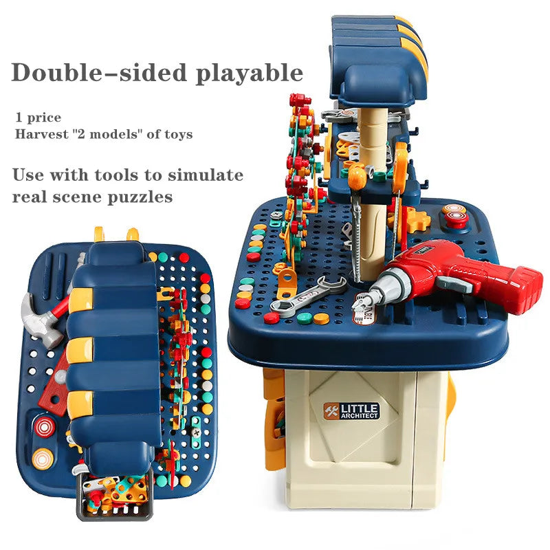 Kids Simulation Repair Tool Bench 246pcs Set Diy Electric Drill Screwdriver Disassembly Accessories Game Educational Toy Gifts