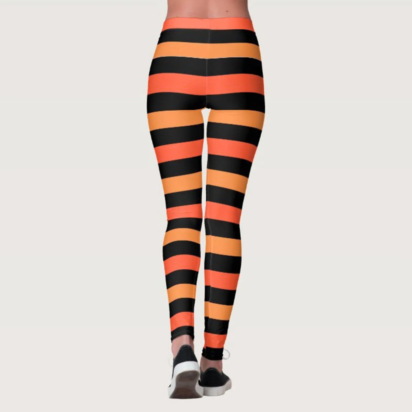 Striped Yoga Legging Women Print Goth Style Long Tights Casual Punk Ladies Sport High Waist Workout Elastic Leggings Halloween