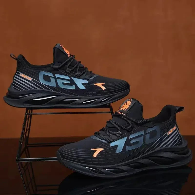 Men's sports and leisure shoes, men's summer trend new shoes, round headed black men's sports shoes