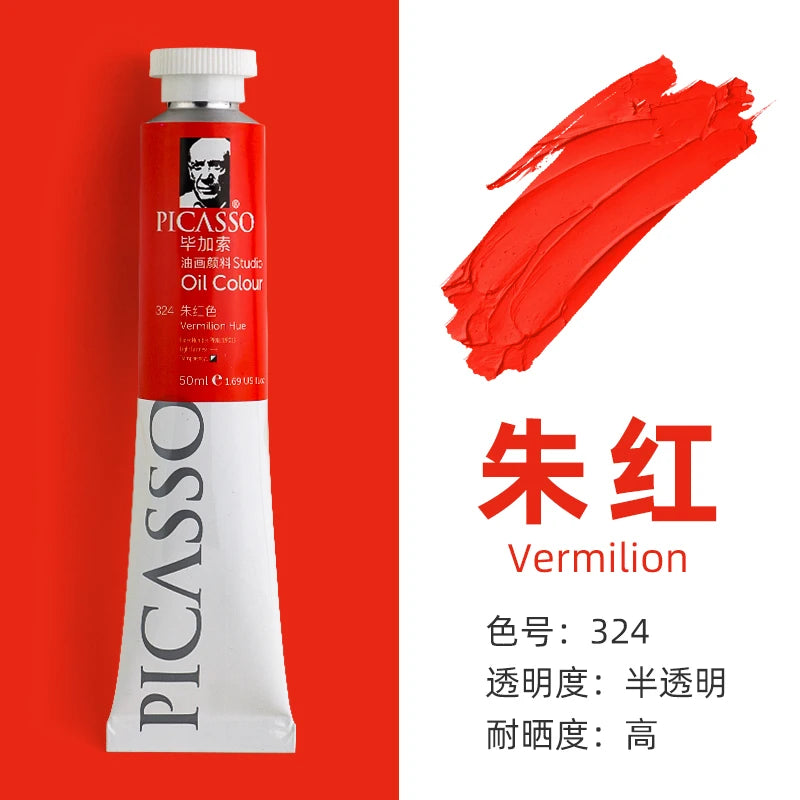 170ml LargeTubes Oil Paint Non-Toxic Excellent Tinting Strength, Mixable for Canvas Painting Artist Beginners DIY Art Supplies