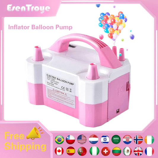 High-voltage Double-hole AC Portable Electric Balloon Pump US-Plug EU-Plug Balloon Air Pump Inflator For Wedding Birthday Party