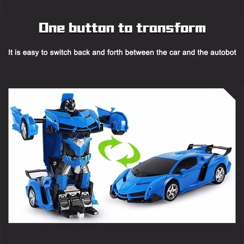 Hot Sale RC Police Toy Car Transformation Robots Sports Vehicle Model Robots Toys Cool Deformation Car Kids Toys Gifts For Boys