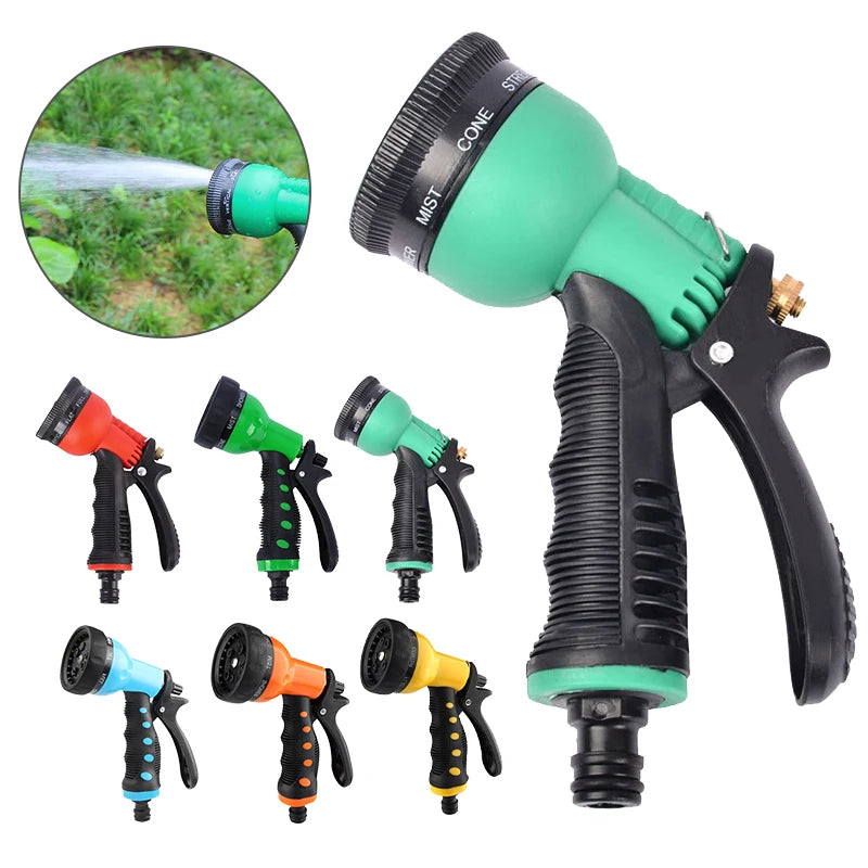 High Pressure Water Gun 8 Pattern Hose Nozzle Garden Yard Water Cleaning Sprayer Car Washer Multiuse Irrigation Sprinkle Tools