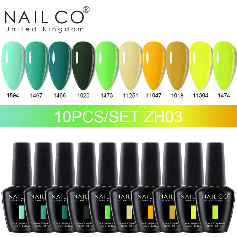 NAILCO 15ml 10/20pcs Gel Nail Polish Set Spring Summer Color UV Gel Nail Art All For Manicure  Gel Paint For DIY Professionals