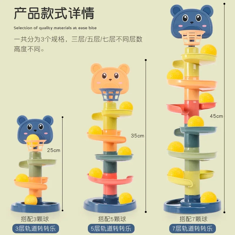 Baby Toy Montessori Rolling Ball Tower Montessori Educational Games For Babies Stacking Track Baby Education Toys Toddler Toys