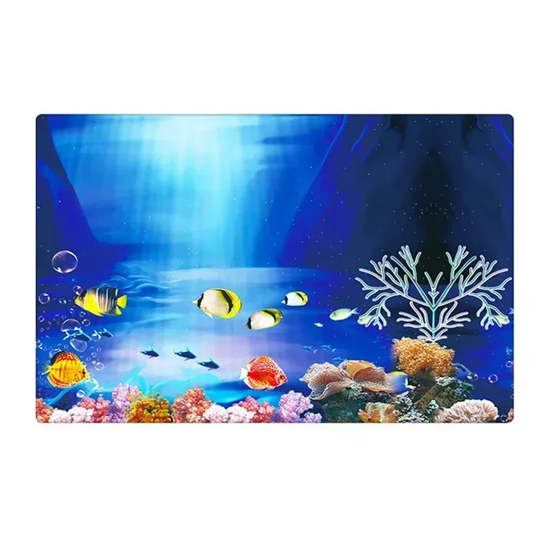 Aquarium Background Decoration with 3D Ocean Plant Aquascape Fish Tank Sticker Poster Aquascape Painting Fish tank accessories