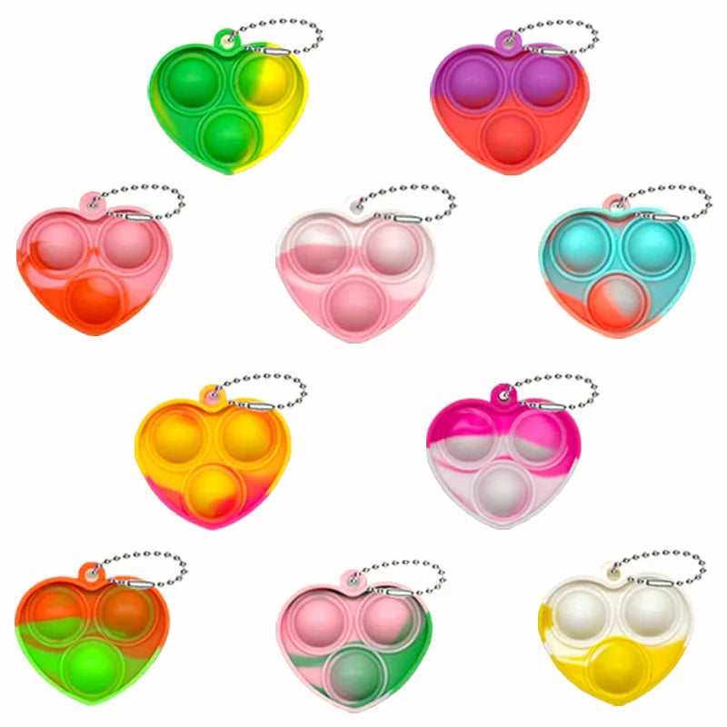 10/30PCS Pop Fidget Toys Mini Pop Keychains Toddler Toys Fidgets Pack Sensory Toys Bulk Packs Reduce Pressure Party Favors Gifts