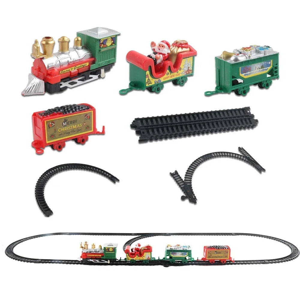 Christmas Electric Train Toy Set Xmas Tree Decoration Train Track DIY Railway Tracks Educational Toys for Kids Party Xmas Gifts