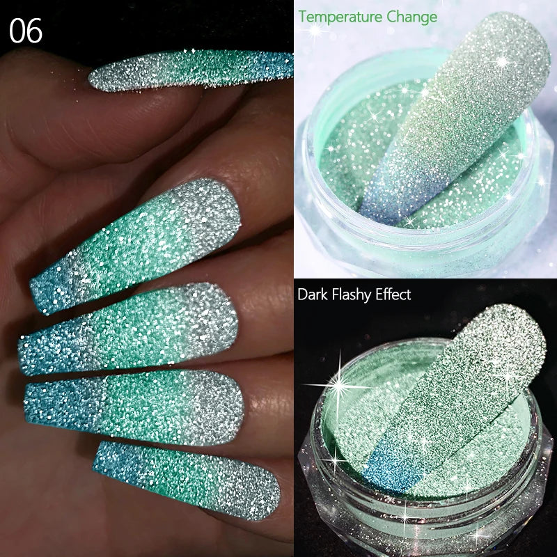 Reflective Magnetic Nail Powder Chameleon Glitter Dust Metallic Nail Art Chrome Shiny Pigment Supplies Nail Manicure Decorations