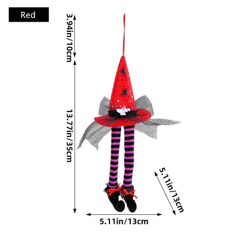 Halloween Witch Hat Long Leg Hanging Decoration Ghost Festival Striped Leg Decoration Halloween Glow Witch Hat Long Legs Pendant