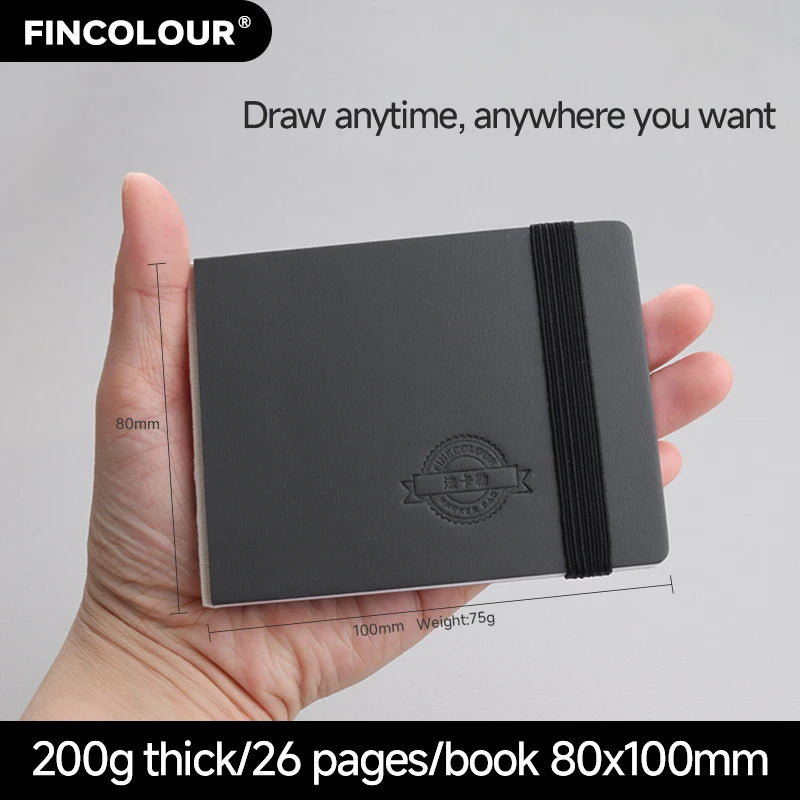 FINECOLOUR Mini Square Watercolor Journal Drawing Sketchbook Sketch 80*100mm 200g/26 pages Watercolor BookTravel Art Painting