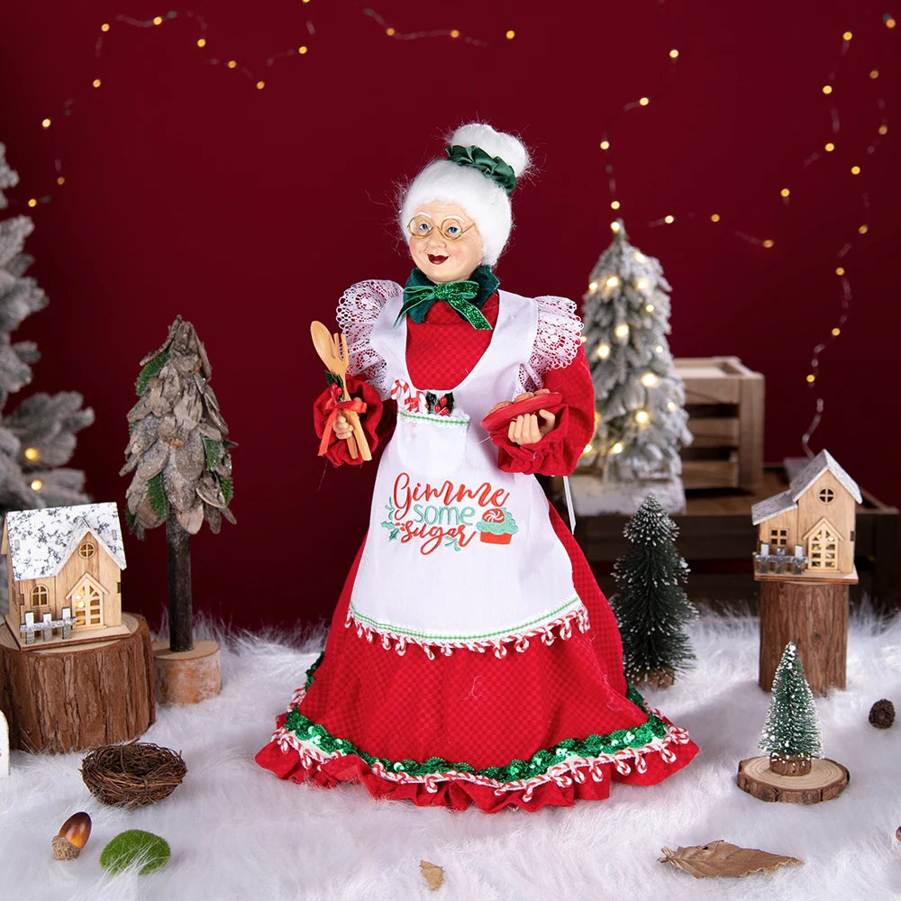 Santa Claus Granny Doll 50cm Standing Santa Claus Ornament Christmas Scene Doll Decoration 2024 Christmas Gift For Children