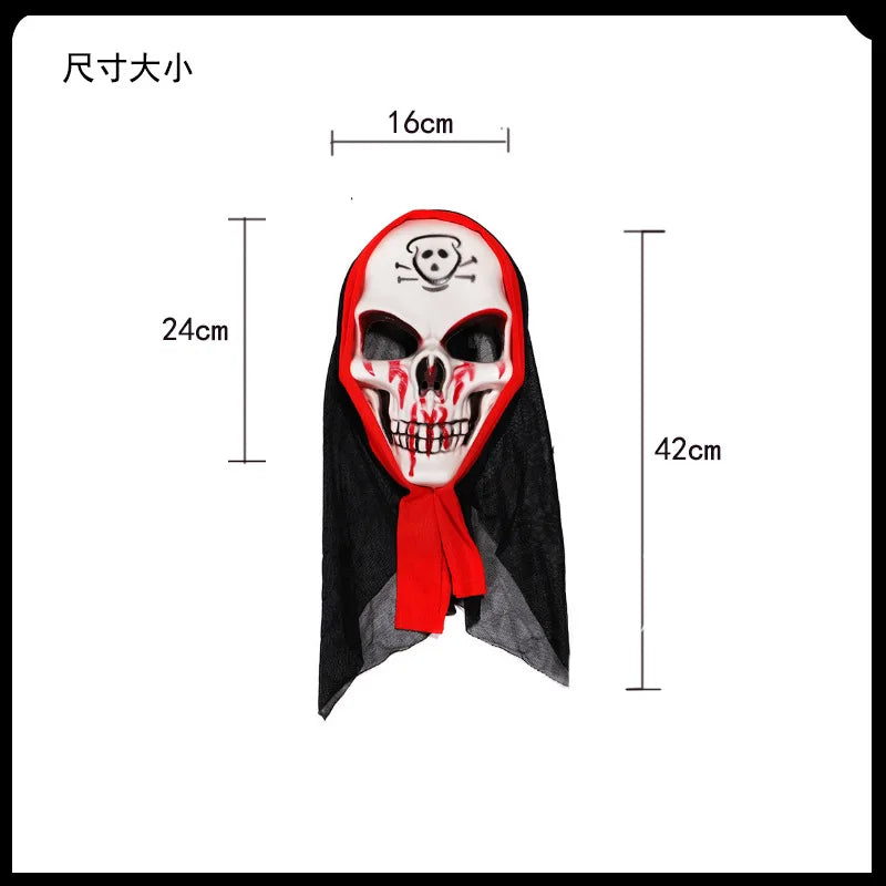 Halloween Party Cosplay Children Adult Death Black Cloak Cloak Halloween Skull Skeleton Ball Costume Prop Set Holiday Gifts