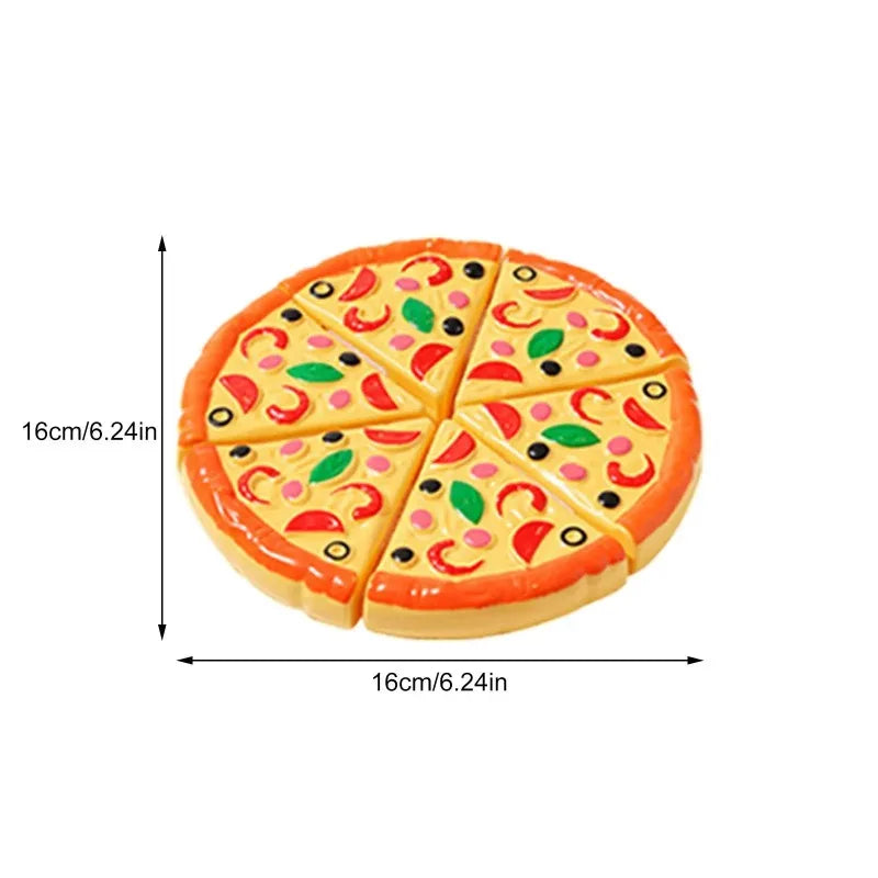 Simulation Pizza Cutting Toy Pretend Play Pizza Set Fast Food Cooking Kitchen Toy for Kids Gifts Educational Montessori Toys