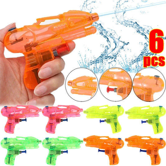 6Pcs Summer Water Gun Fighting Toys Kids Boys Mini Squirt Water Guns Games Outdoor Beach Pool Small Water Playing Game Toys