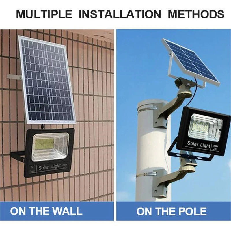 Solar wall light outdoor waterproof hanging high-light LED remote floodlight garden