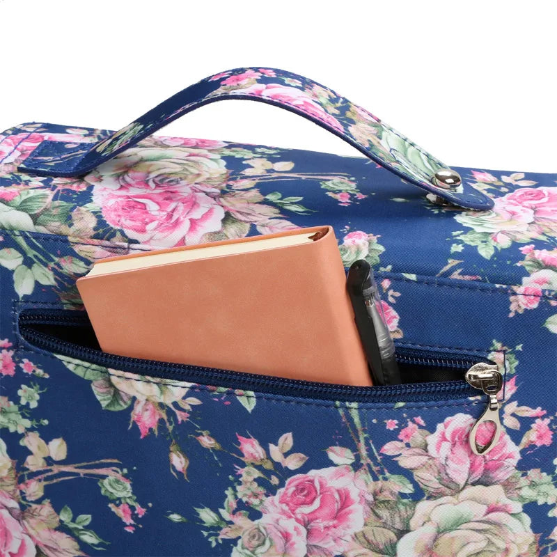 Colorful Flower Pattern 252 Slot 5 Layer Zipper Portable Shoulder Strap Polyester Pencil Case Holder Large Capacity Art Supply