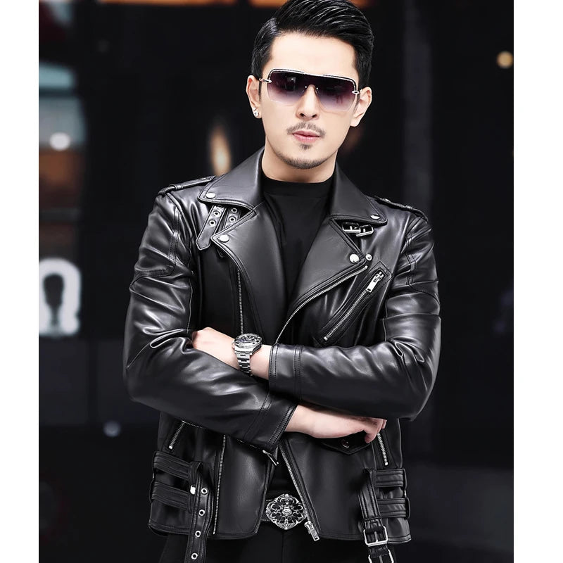 Men Faux Leather Coat Zipper Overcoat Motor Jacket Mens Bomber Jackets Fashion Motorcycle Bikers Punk  Man Brand Top Colthing