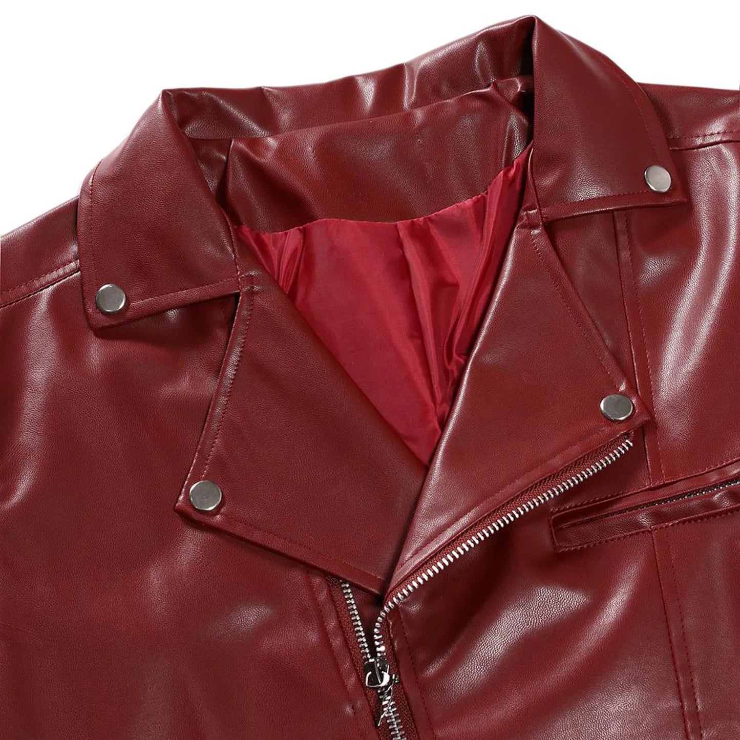 Autumn Winter New Men's Leather Jacket Fashion Handsome Lapel Motorcycle Faux Leather Jackets Rock Punk Tops