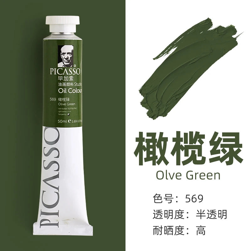 170ml LargeTubes Oil Paint Non-Toxic Excellent Tinting Strength, Mixable for Canvas Painting Artist Beginners DIY Art Supplies