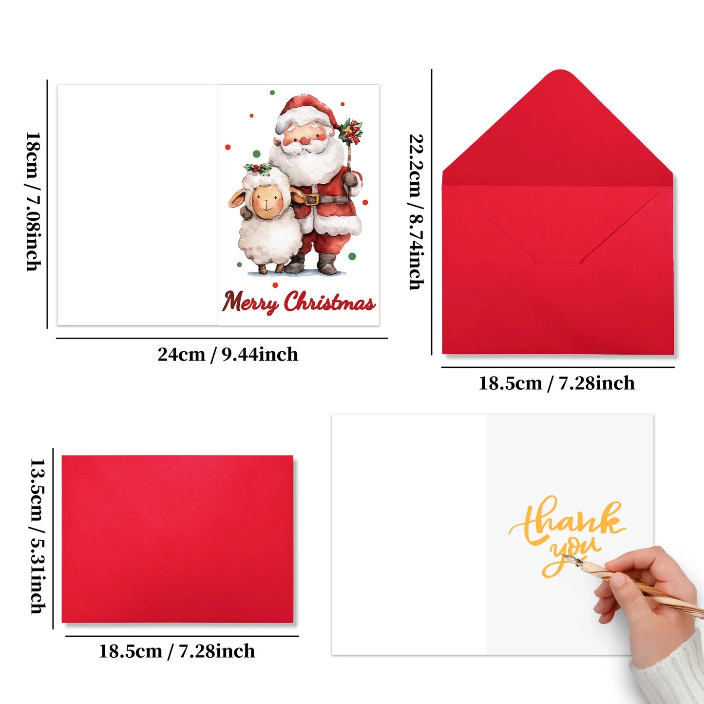 10pcs/Lot Merry Christmas Cards Message Card New Year Greeting Cards Christmas Gift For Family and Friends With Envelopes
