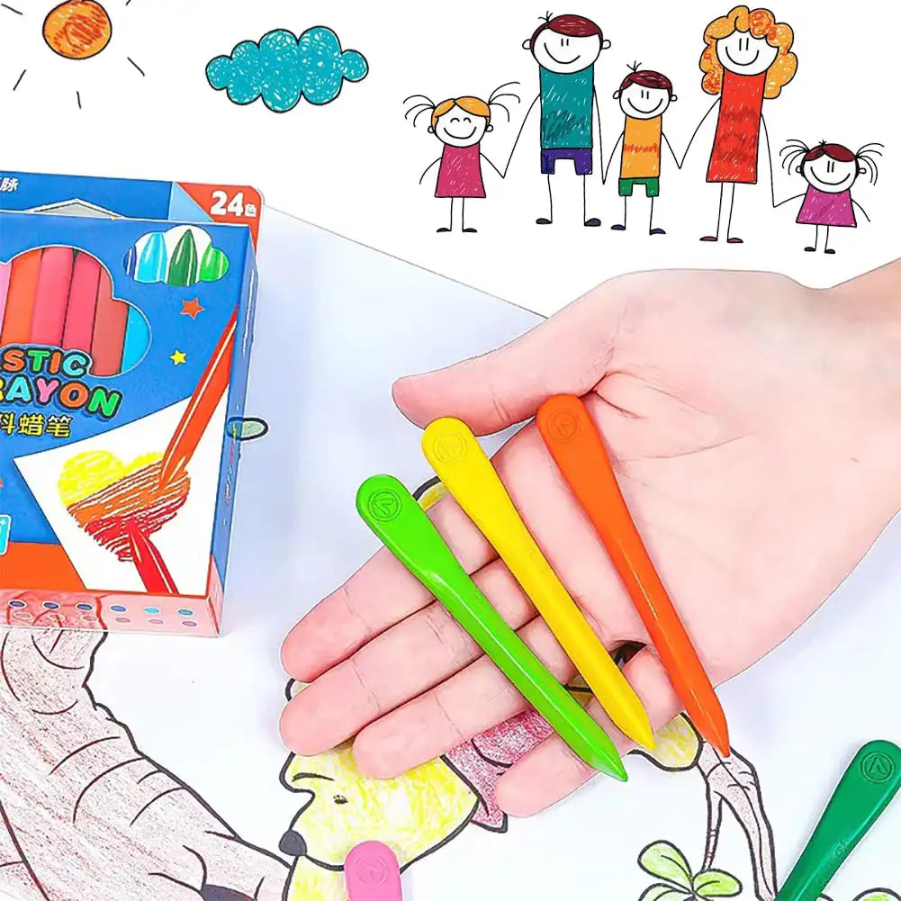 12/18/24 Colors Crayons Non Dirty Hand Washable Safe Non-Toxic Crayons for Kids Baby Toddler Unbreakable Gift School Supplies