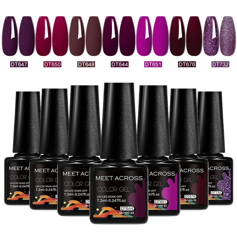 7pcs Gel Nail Polish Set For All Season 7.3ml Semi Permanent UV Gel Varnish Long Lasting Manicure Kit Soak Off Nail Supplies DIY