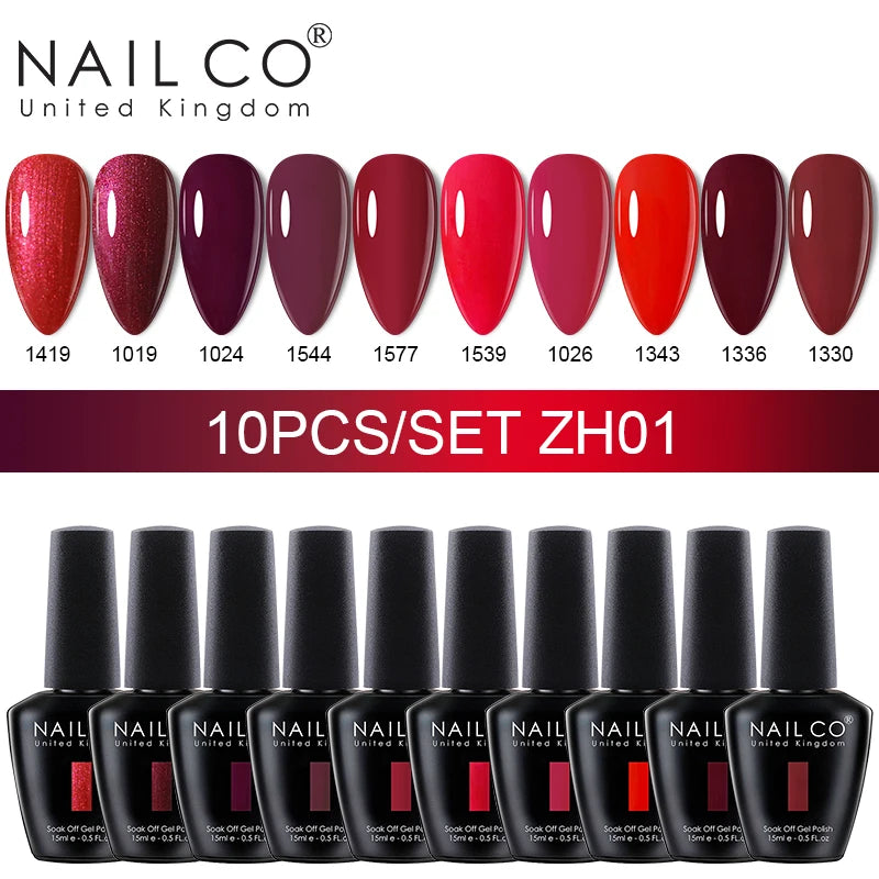 NAILCO 15ml 10/20pcs Gel Nail Polish Set Spring Summer Color UV Gel Nail Art All For Manicure  Gel Paint For DIY Professionals