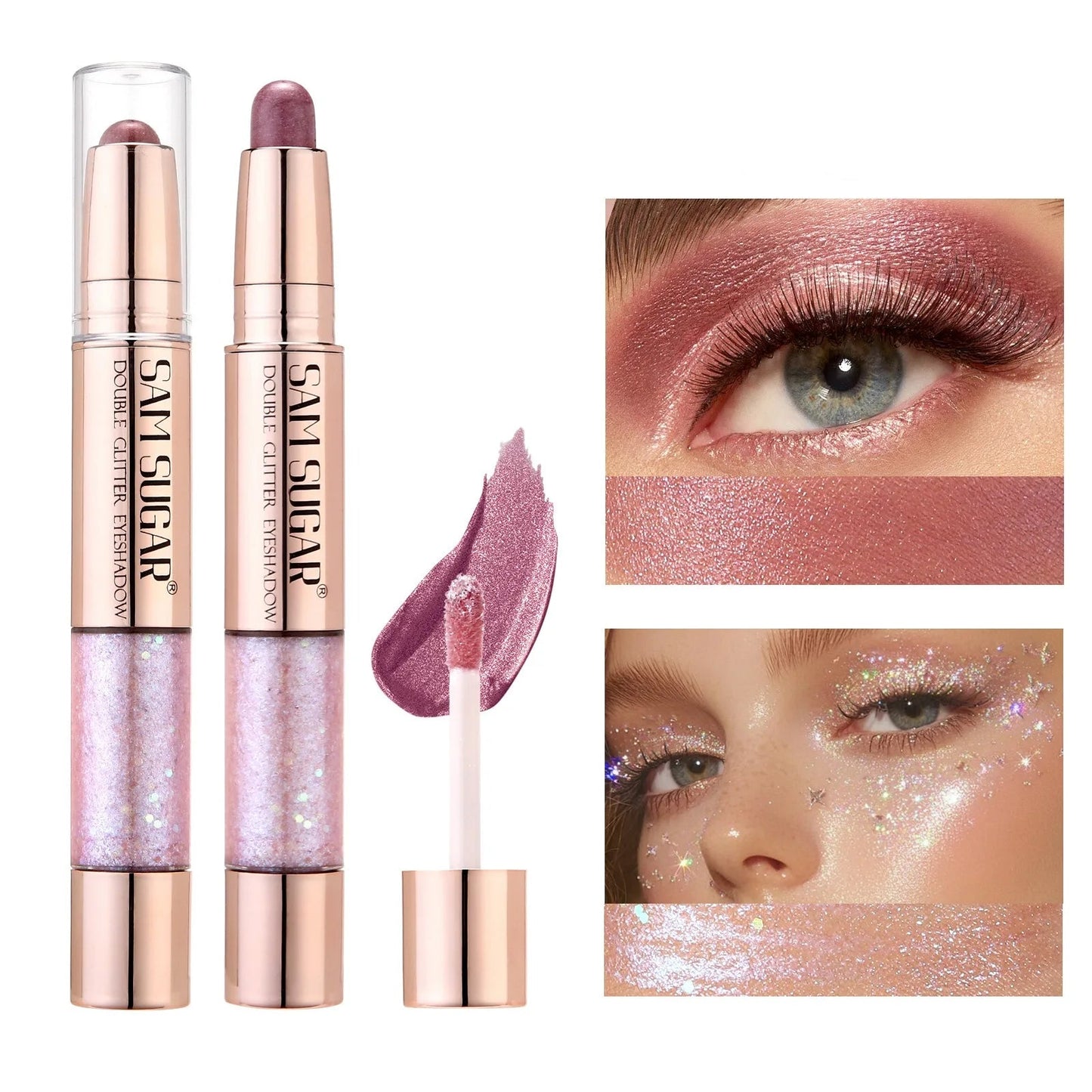 Double Head Liquid Eyeshadow Pearl Eye Shadow Contour Lying Silkworm Pen Sparking Waterproof Long Lasting Party Eye Makeup Tools