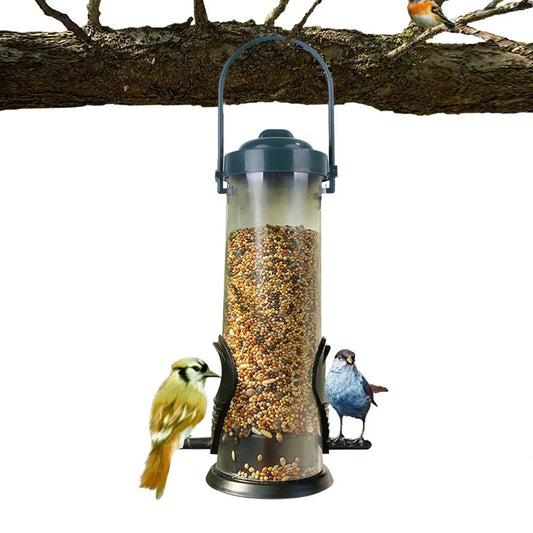 Pet Bird Feeder Outdoor Hanging Pet Food Dispenser Multiple Holes Bird Feeder Automatic Foot Feeding Tool for Flying Animals