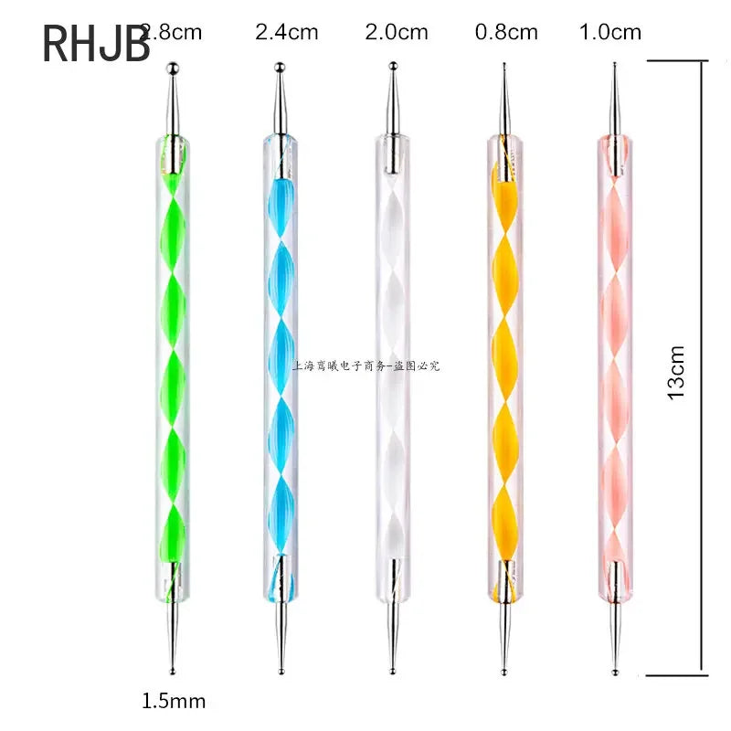 New 2025 Multiple nail art nail brush Design Tip Drawing Carving Dotting Nail Pen Builder Flat Liner Acrylic Gel Polish Manicure